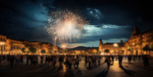 Fireworks over the main square