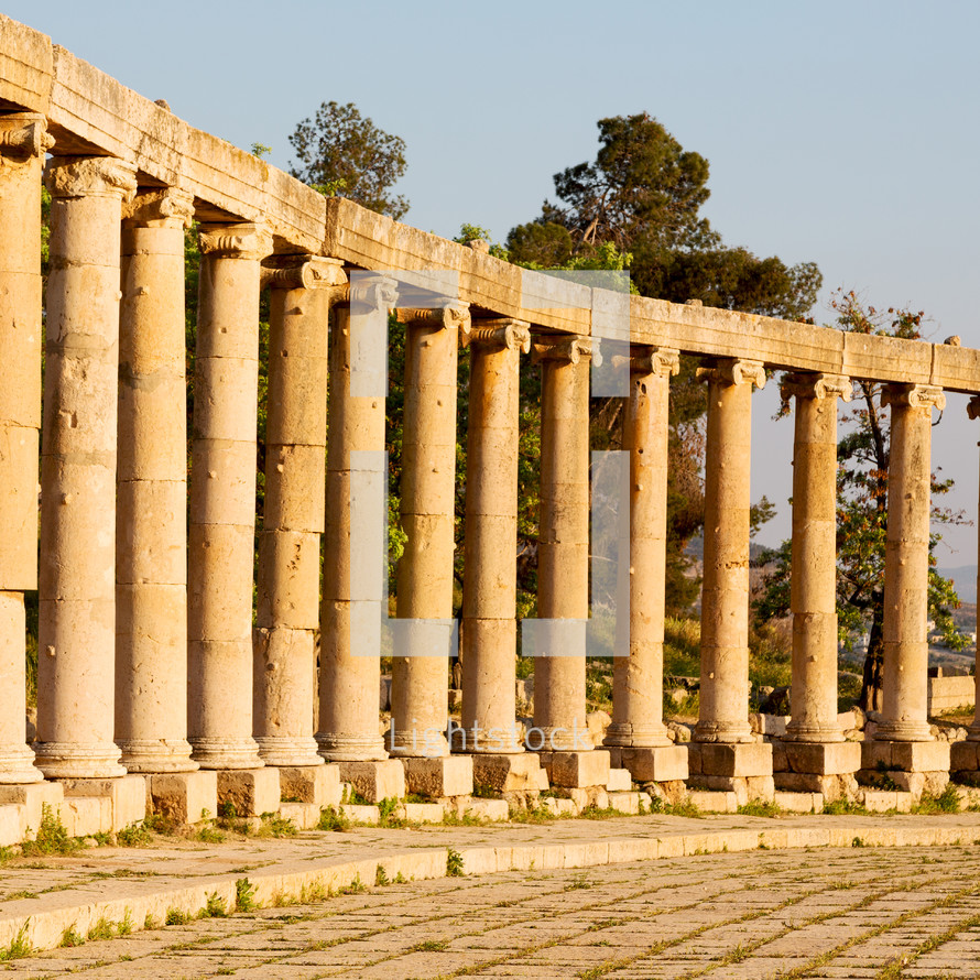 columns at an historic site in Jordan 