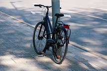 bicycle on the street, mode of transportation