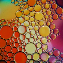 colorful oil circles on the water, multi colored background