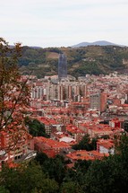 aerial view of Bilbao city, basque country, Spain. travel destination
