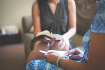 women's group reading Bibles 