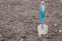 shovel in a garden 