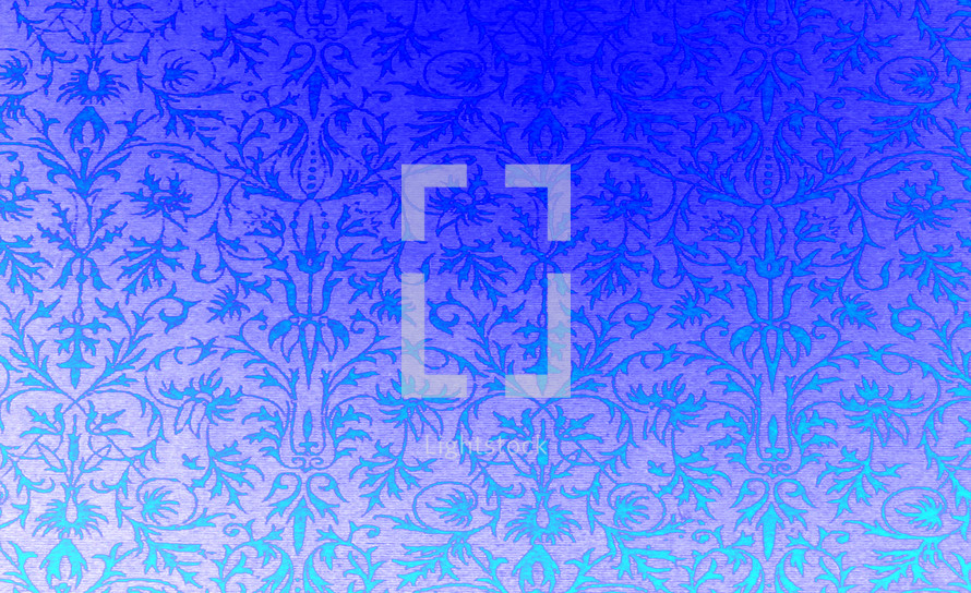 leafy blue pattern print 