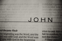 Open Bible in book of John