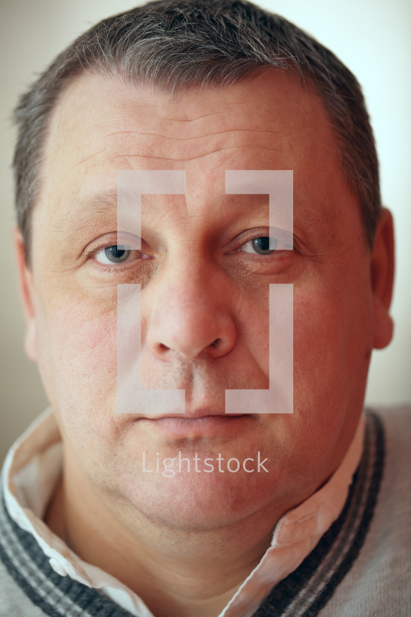 Closeup portrait of senior man