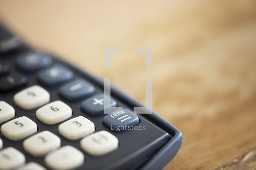Number keys on a calculator.
