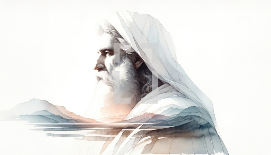 Melchizedek. Old Testament. Watercolor Biblical Illustration