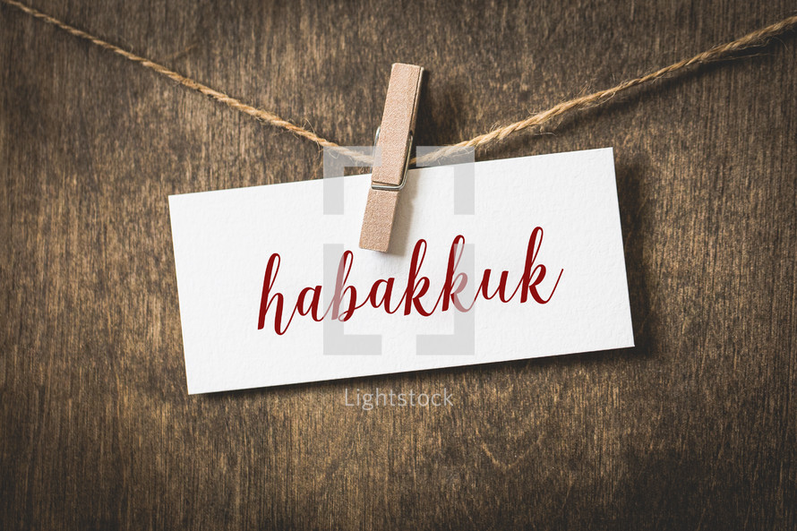 word Habakkuk hanging on a clothesline 