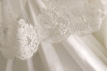 lace details of a wedding gown 