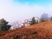 fog over a neighborhood 