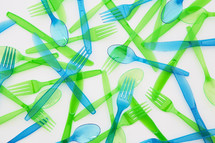 plastic utensils background 