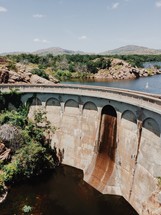 water behind a dam 