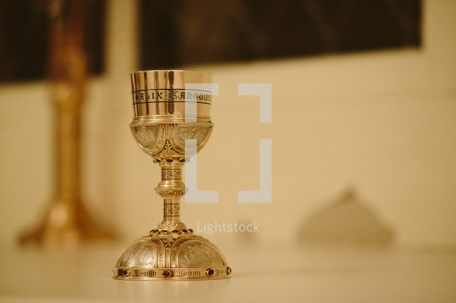 Chalice communion cup from a Catholic church used by John Paul II at mass.