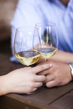 toasting wine glasses couple engagement