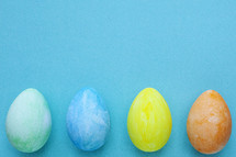 Easter eggs on blue 