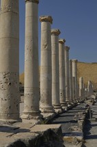 Excavated Roman columns at Beth-Shean