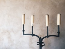 candles on a medieval candelabra 