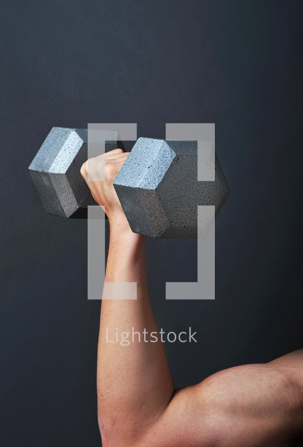 Strong arm weight lifting.