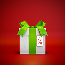 typical gift box with percent price tag