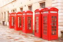 red telephone booths 