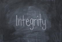 word integrity on a chalkboard 