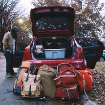 packing a car for a camping trip 