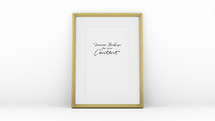 wooden frame on a white wall with space for your content.