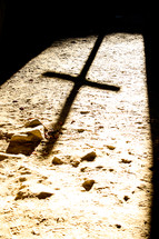 cross shadow on the ground 