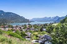 homes along the shore of a lake in Austria 