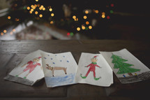 a child's Christmas artwork 