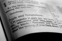 James chapter 1 verse 2 "trials and temptations"