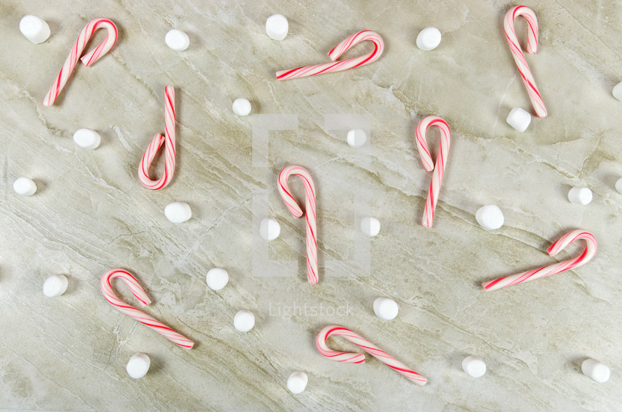 candy canes and marshmallows pattern 