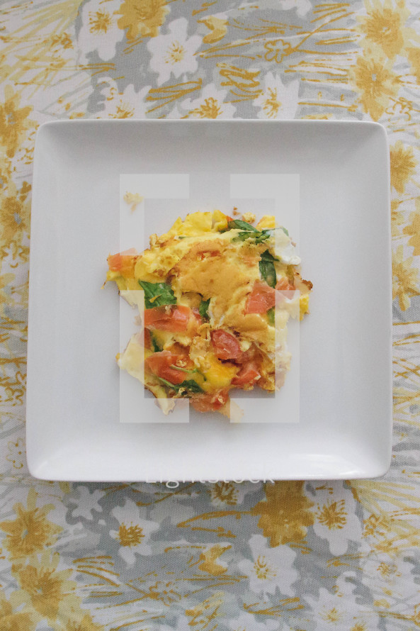 omelette on a white plate 
