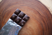 chocolate bar on wood 