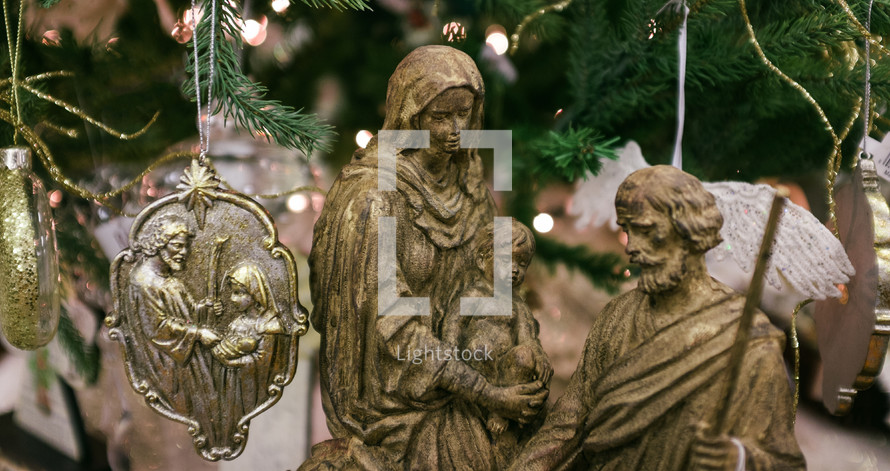 Mary, Joseph, and baby Jesus figurine 