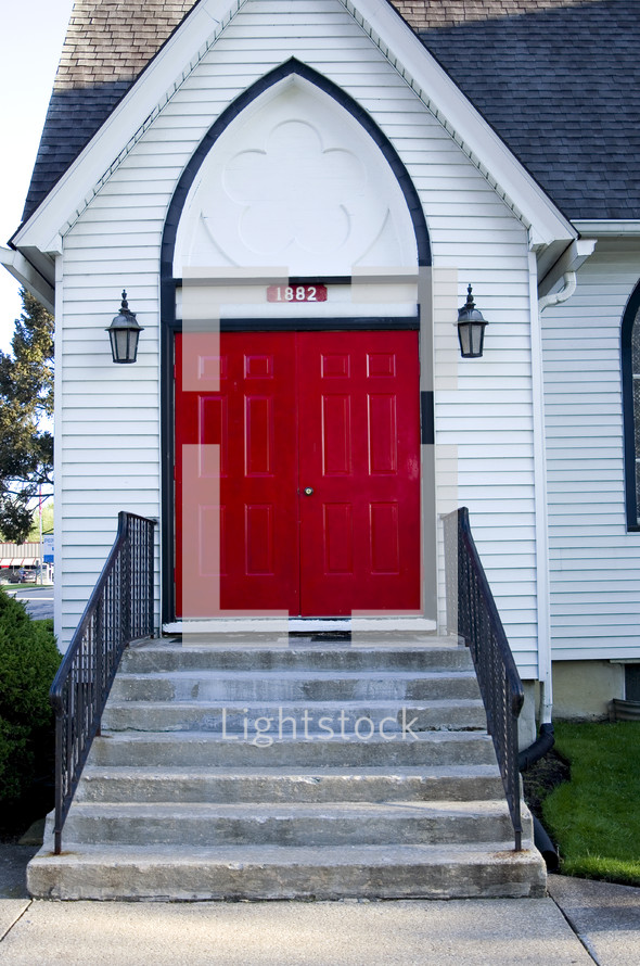 red church doors 