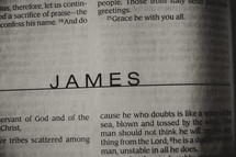 Open Bible in book of James