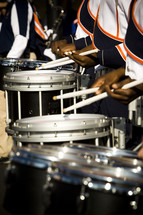 drummers in a band snare drum line marching bugle corp military