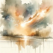 The Creation. Biblical. Christian religious watercolor Illustration