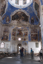 Church repairing in Uglich, Russia