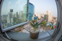 Seoul city in South Korea, window view