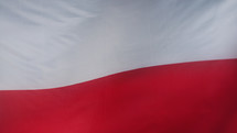 Waving real Polish national flag background. Poland day, EU. 