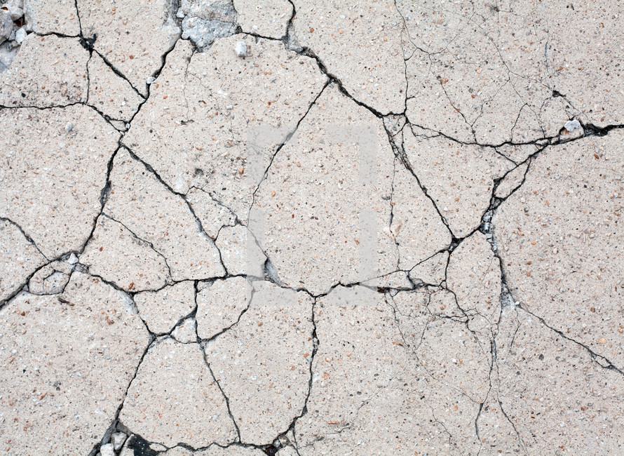 Cracks in concrete. 