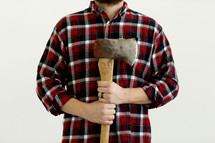 man holding an ax 