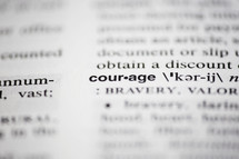 Definition of courage in a dictionary.
