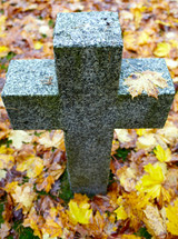 High angle of tombstone cross