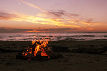 fire pit on a beach 