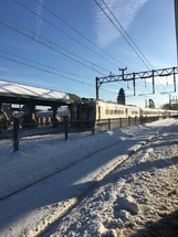 electric train and snow 