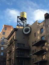 water tower on a roof 